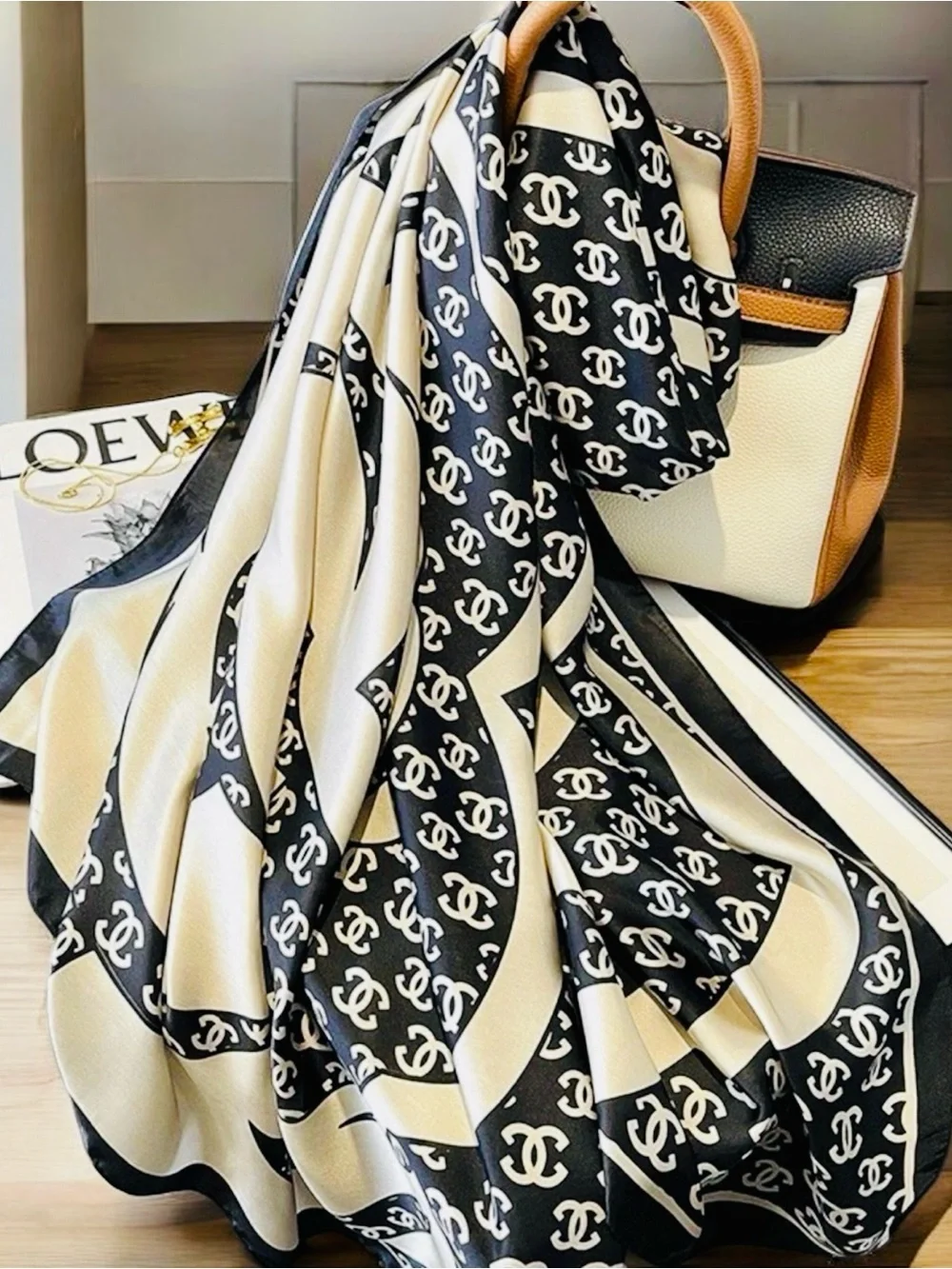 Luxury Silk Feel Scarf Shawl Wrap 180 x 90 cm | Elegant Oversized Fashion Scarf